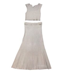 House of Harlow 1960 Ribbed Beige skirt set XS